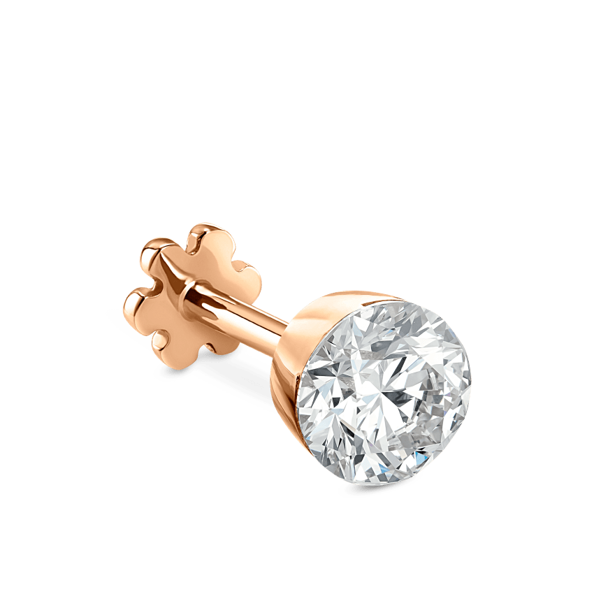 Invisible Set Diamond Threaded Stud Earring With Titanium Backing