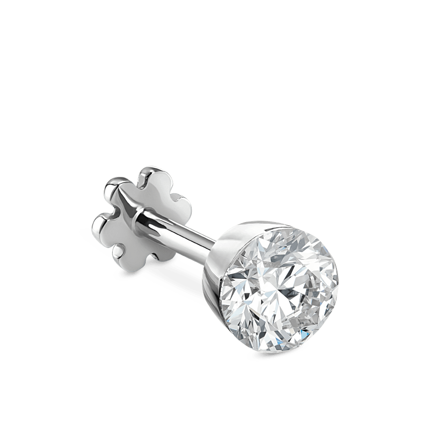Invisible Set Diamond Threaded Stud Earring With Titanium Backing