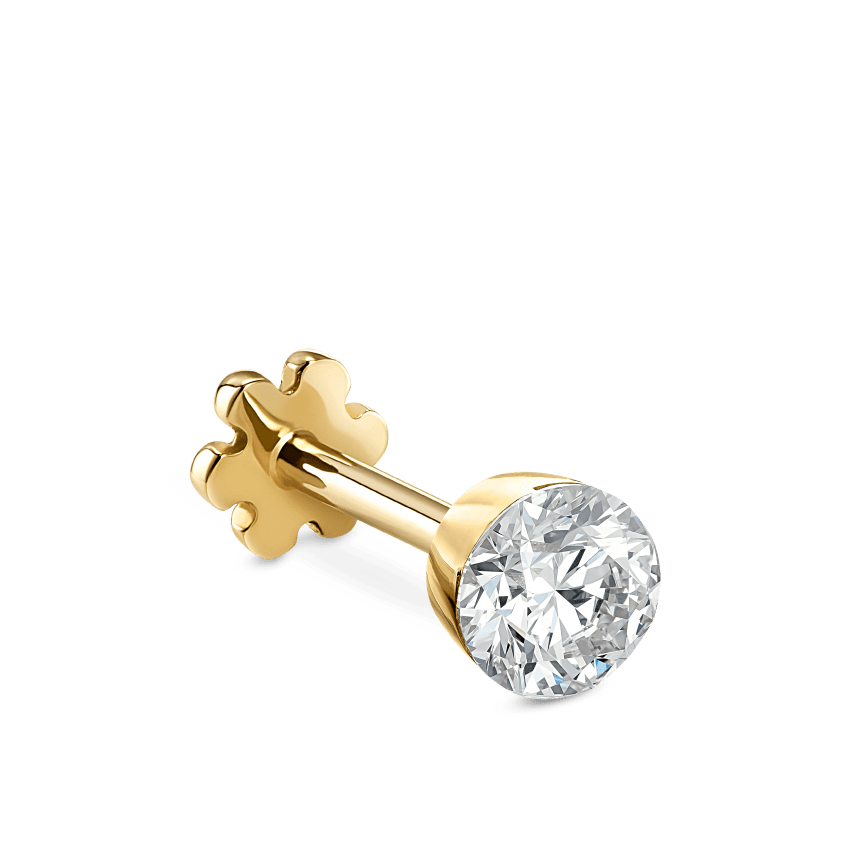 Invisible Set Diamond Threaded Stud Earring With Titanium Backing