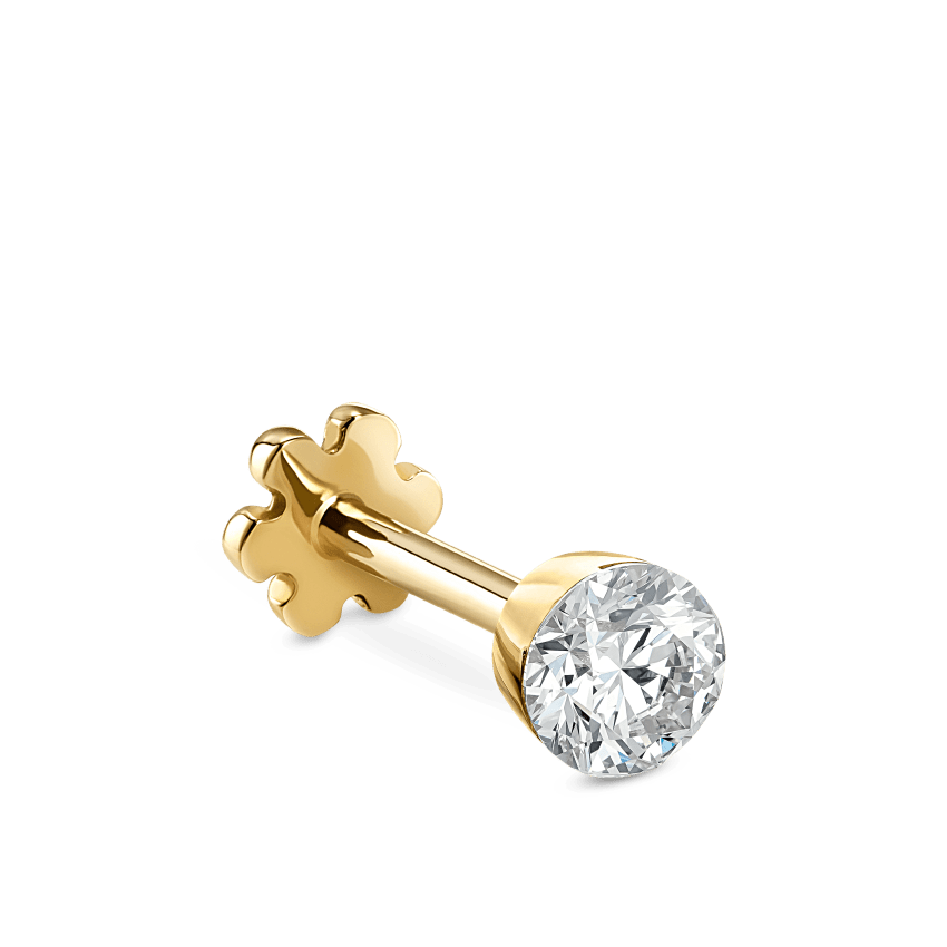 Invisible Set Diamond Threaded Stud Earring With Titanium Backing
