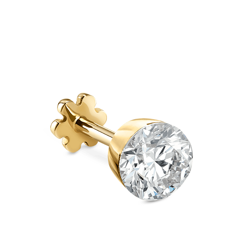 Invisible Set Diamond Threaded Stud Earring With Titanium Backing
