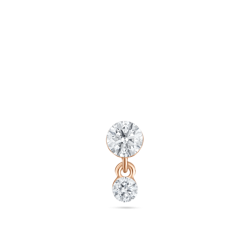 Invisible Set Diamond Dangle Threaded Stud Earring With Titanium Backing