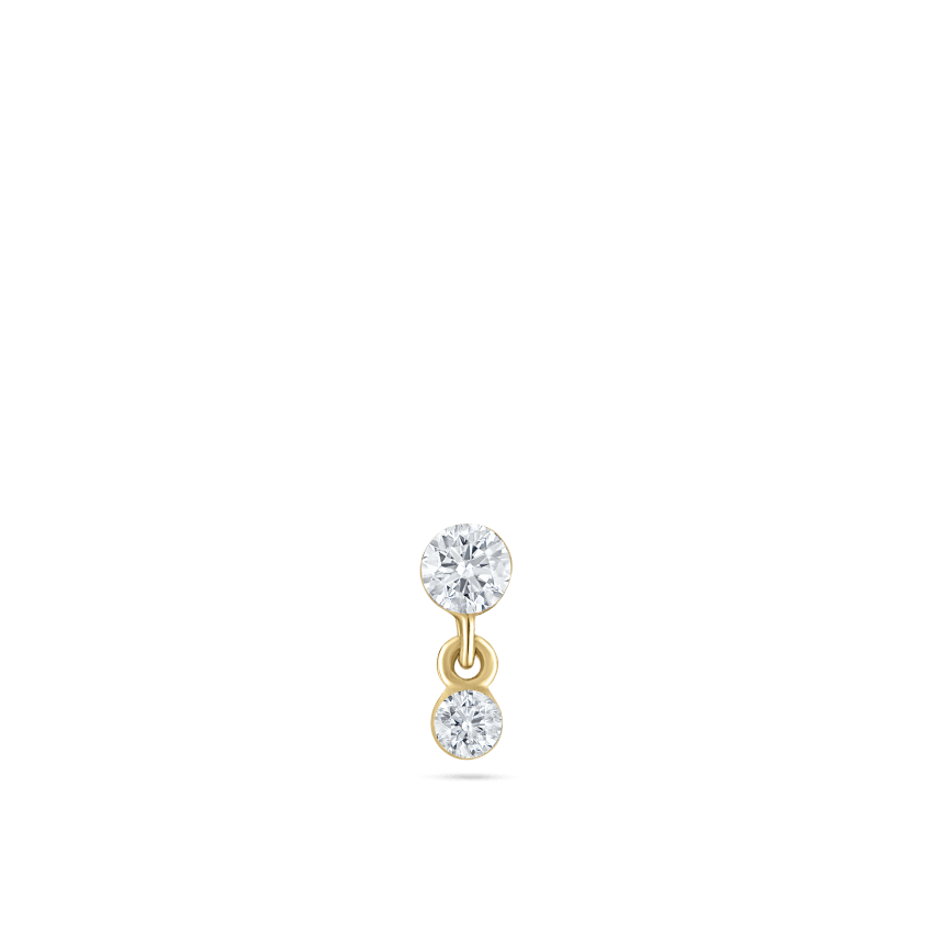 Invisible Set Diamond Dangle Threaded Stud Earring
