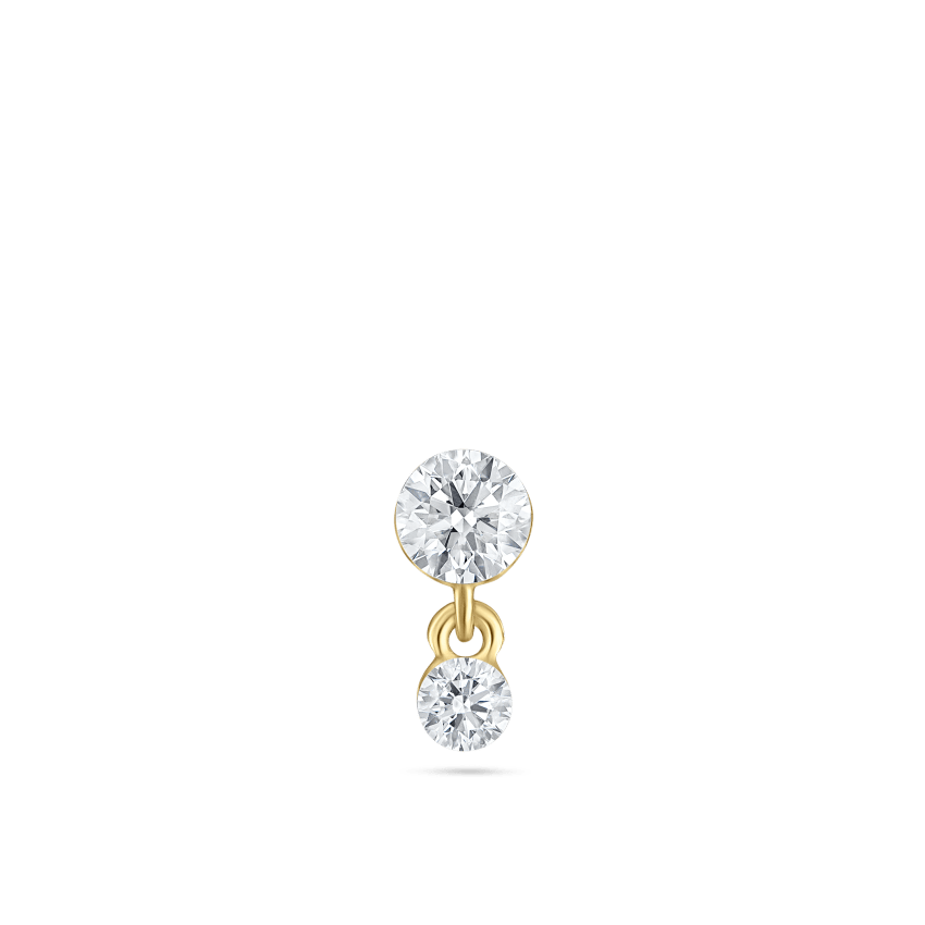 Invisible Set Diamond Dangle Threaded Stud Earring With Titanium Backing