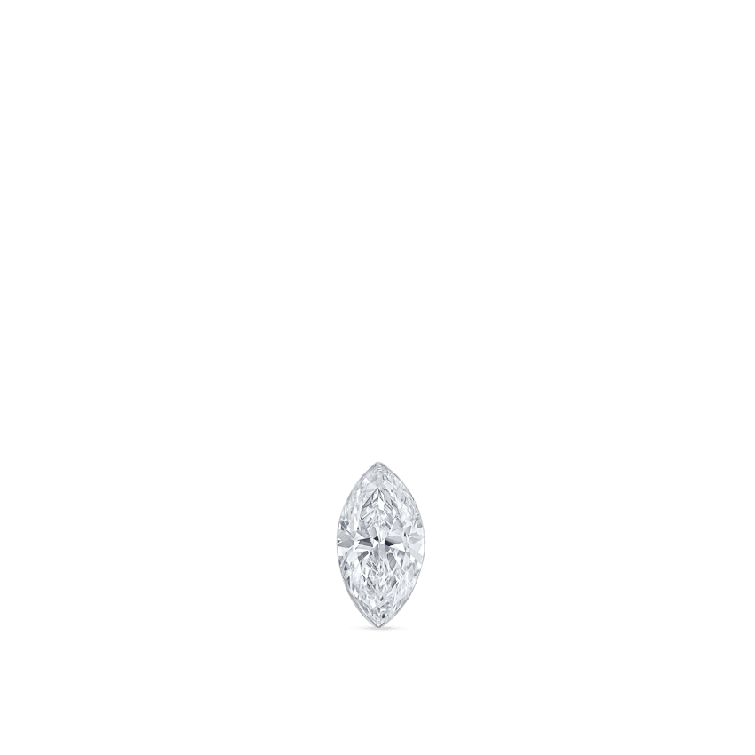 Invisible Set Diamond Marquise Threaded Stud Earring With Titanium Backing