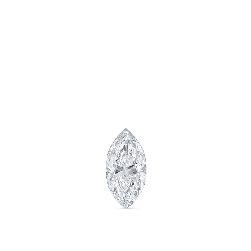 Invisible Set Diamond Marquise Threaded Stud Earring With Titanium Backing