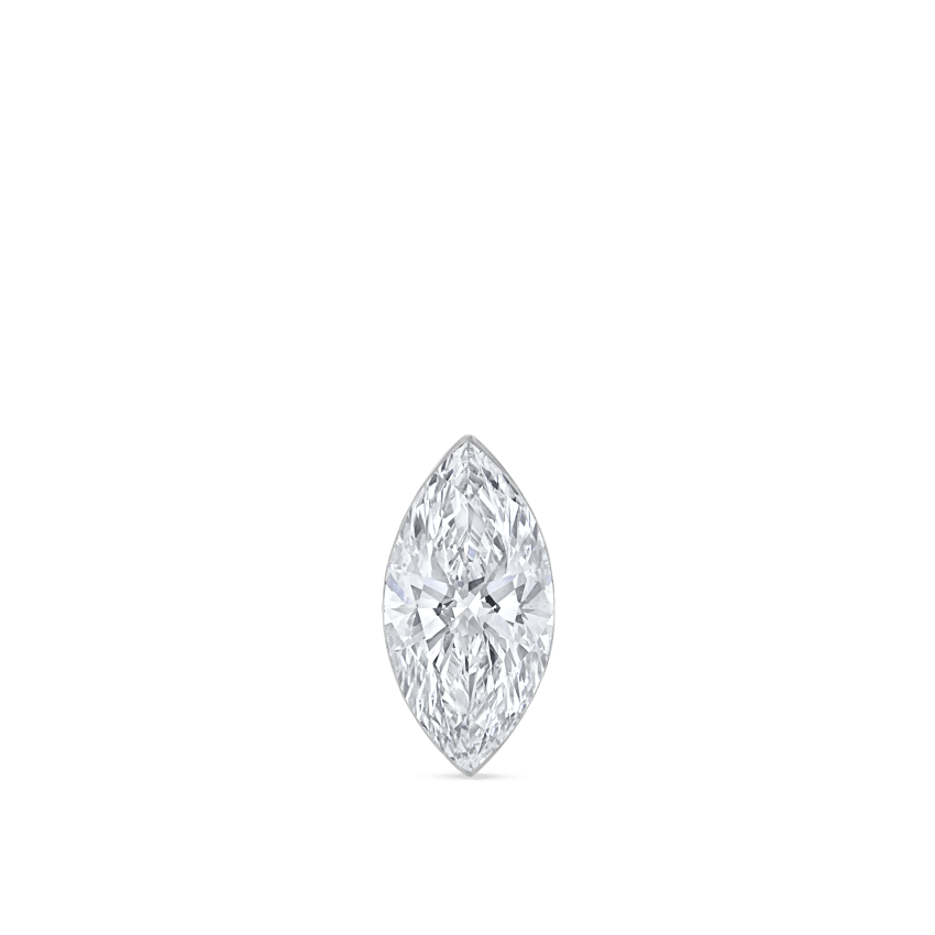 Invisible Set Diamond Marquise Threaded Stud Earring With Titanium Backing