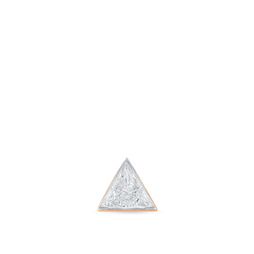 Invisible Set Triangle Diamond Threaded Stud Earring With Titanium Backing