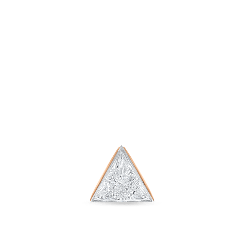 Invisible Set Triangle Diamond Threaded Stud Earring With Titanium Backing