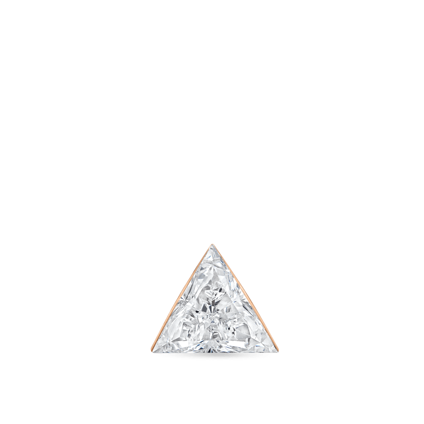Invisible Set Triangle Diamond Threaded Stud Earring With Titanium Backing