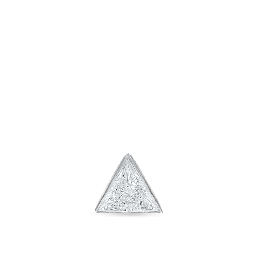 Invisible Set Triangle Diamond Threaded Stud Earring With Titanium Backing
