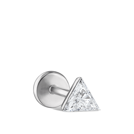 Invisible Set Triangle Diamond Threaded Stud Earring