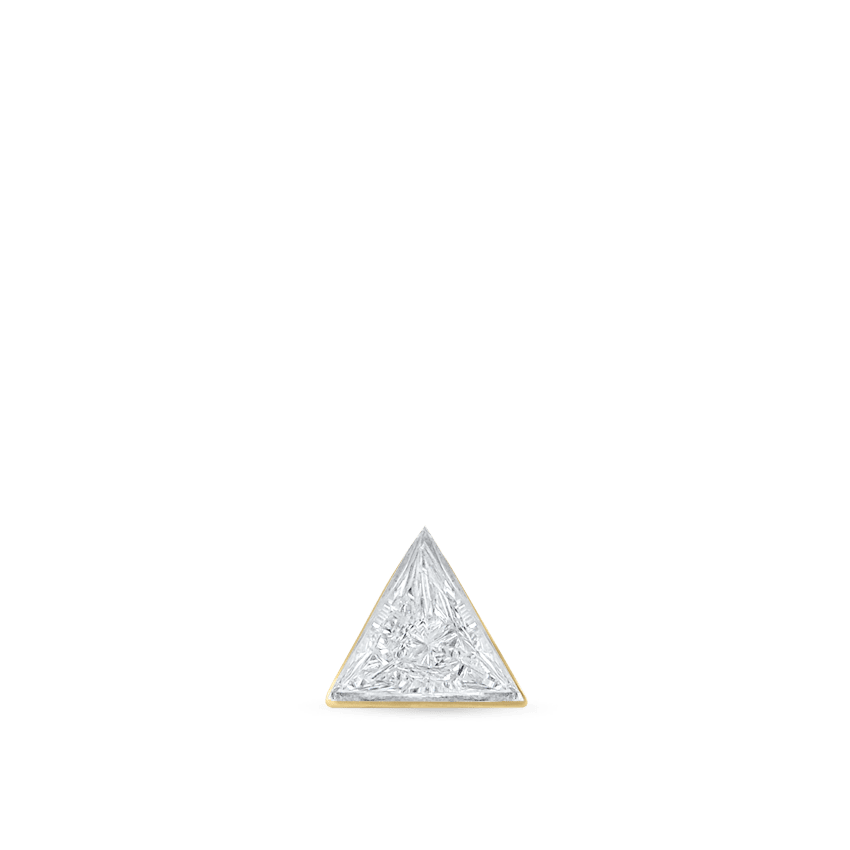 Invisible Set Triangle Diamond Threaded Stud Earring With Titanium Backing