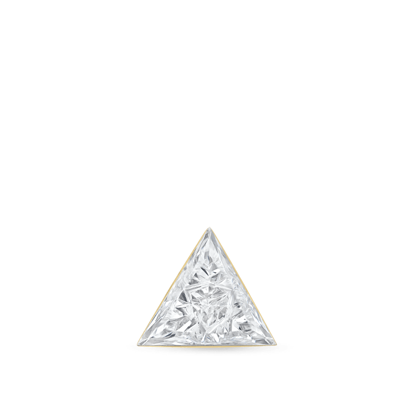 Invisible Set Triangle Diamond Threaded Stud Earring With Titanium Backing