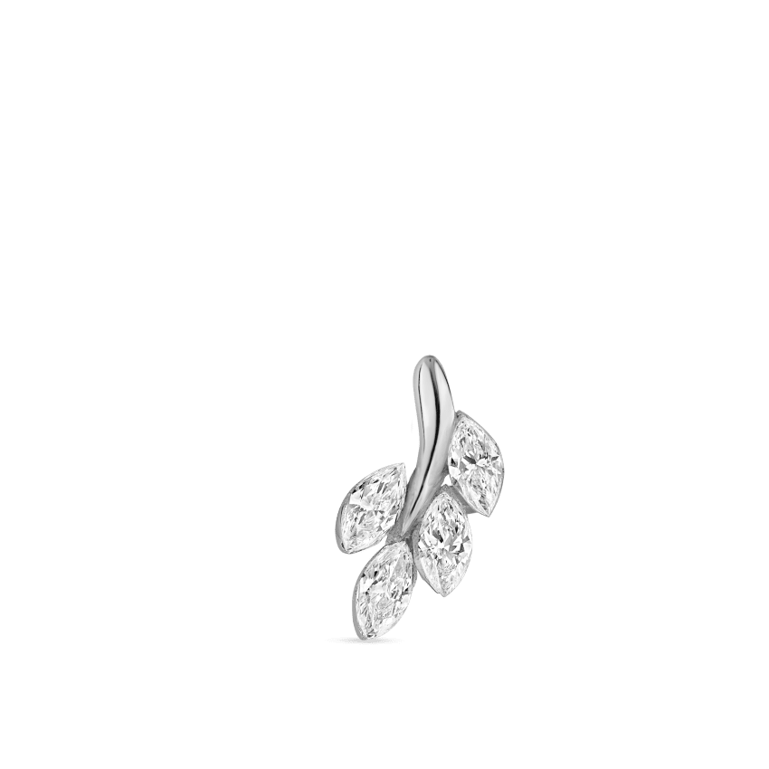 Diamond Vine Threaded Stud Earring