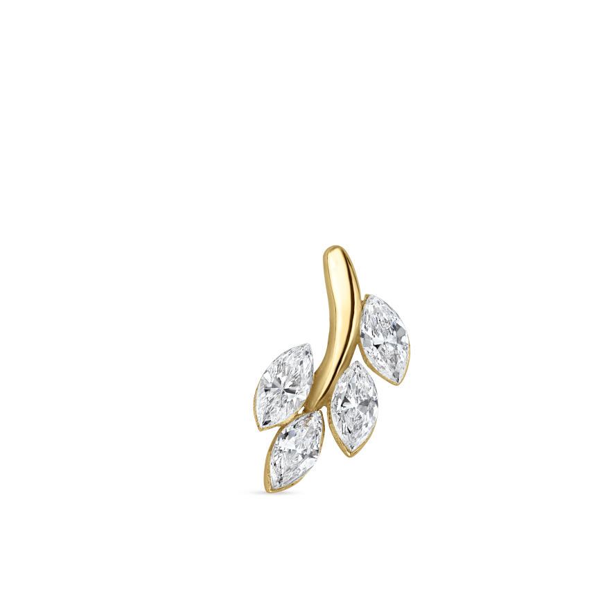 Diamond Vine Threaded Stud Earring