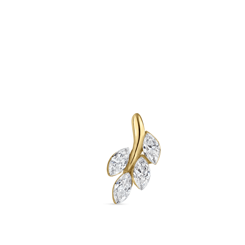 Diamond Vine Threaded Stud Earring