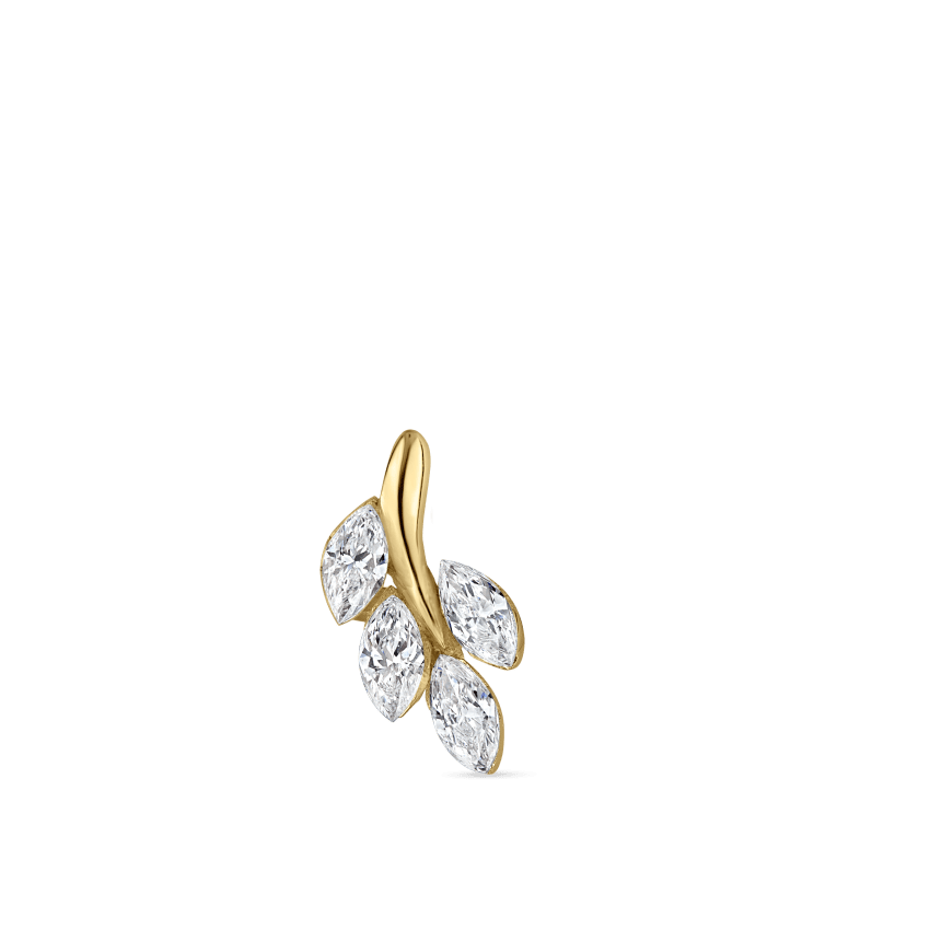 Diamond Vine Threaded Stud Earring