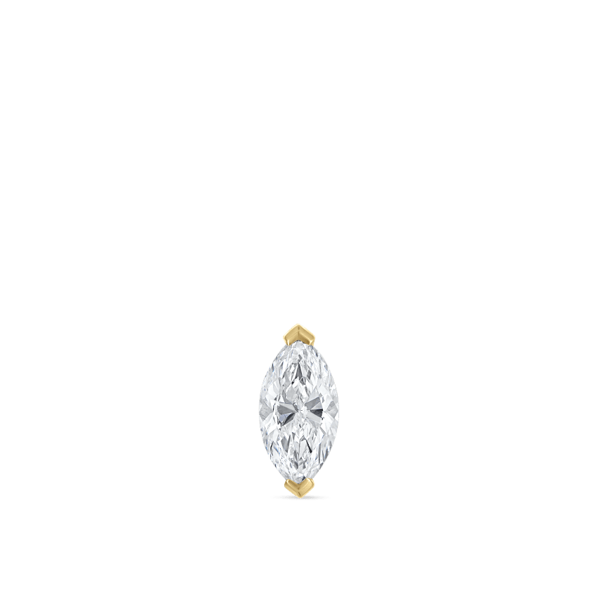 Marquise Diamond Threaded Stud Earring With Titanium Backing
