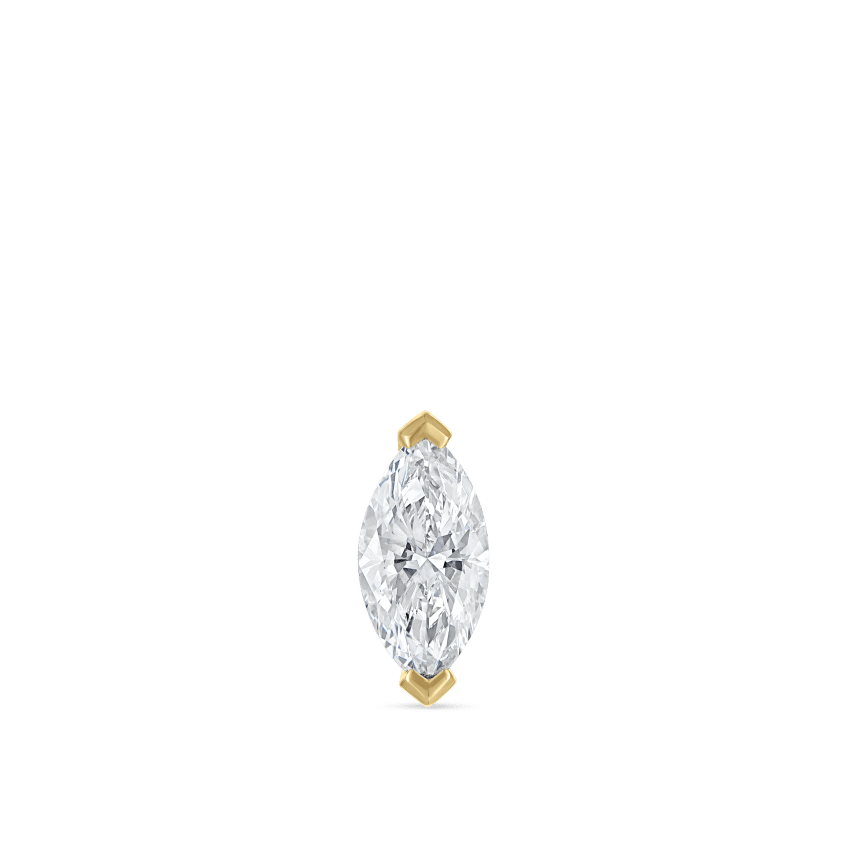 Marquise Diamond Threaded Stud Earring With Titanium Backing