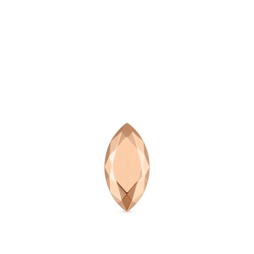 Faceted Gold Marquise Threaded Stud Earring With Titanium Backing