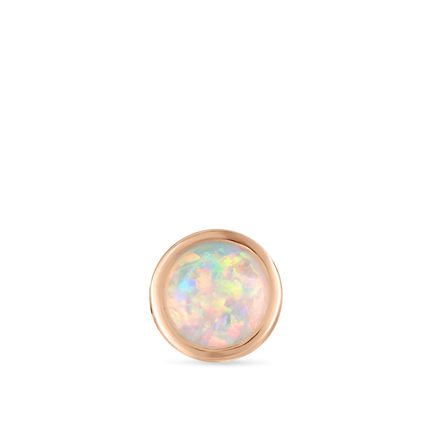 Opal Threaded Stud Earring With Titanium Backing