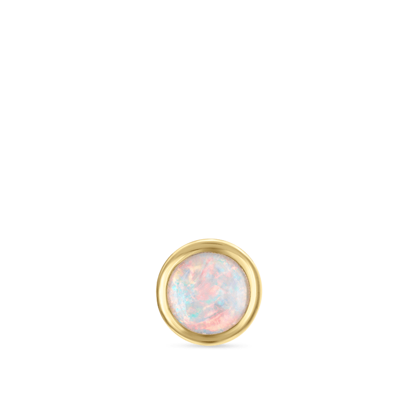 Opal Threaded Stud Earring With Titanium Backing
