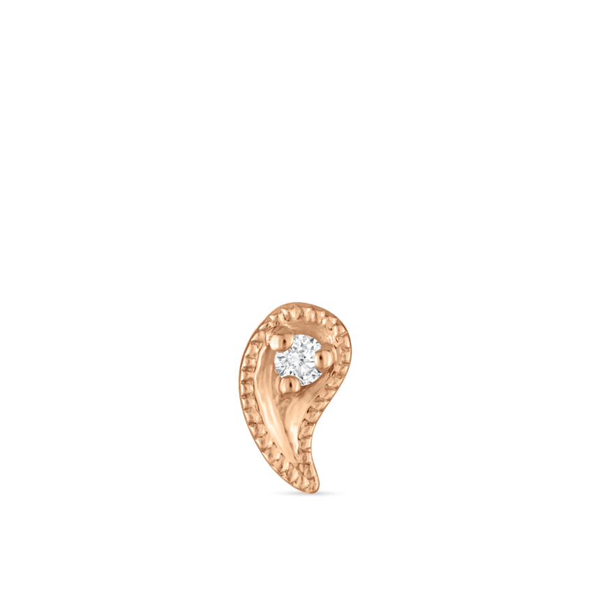 Diamond Paisley Threaded Stud Earring
