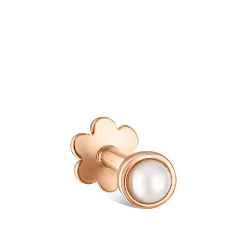 Natural Pearl Threaded Stud Earring With Titanium Backing