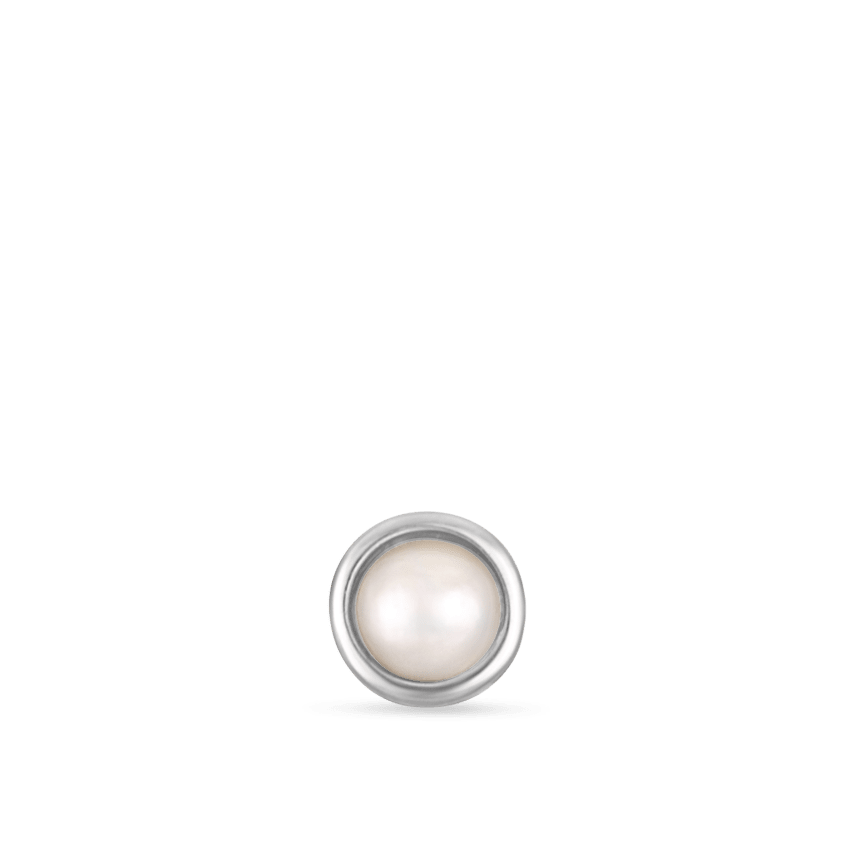 Natural Pearl Threaded Stud Earring With Titanium Backing