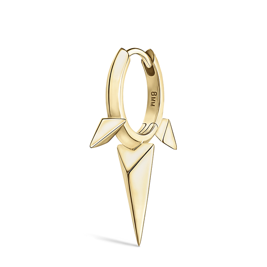 Faceted Triple Long Spike Hoop Earring