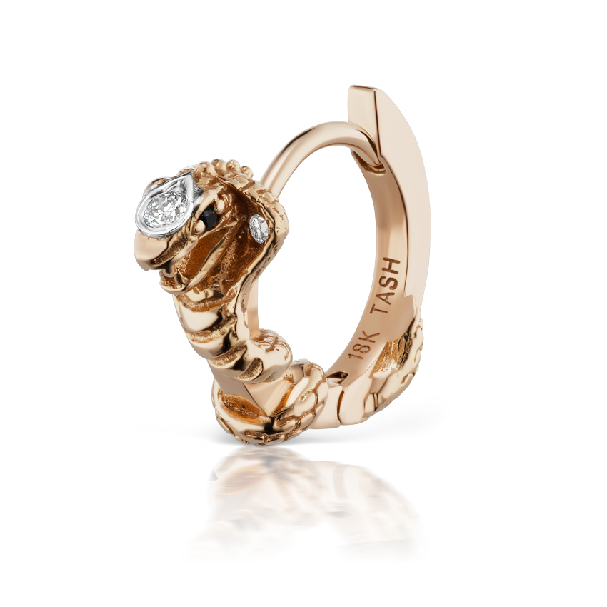 Cobra Ring with Black Diamond Eyes