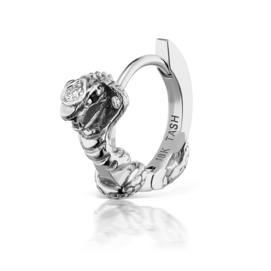 Cobra Ring with Black Diamond Eyes
