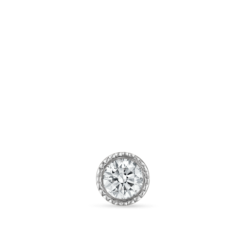 Scalloped Set Diamond Stud Earring