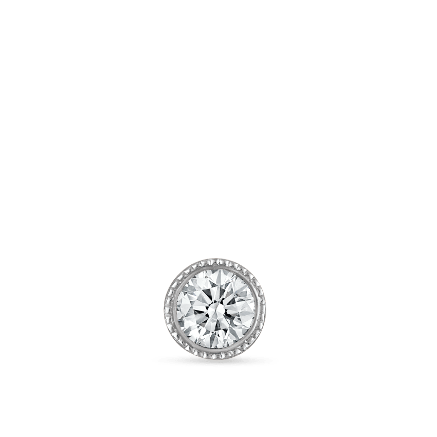Scalloped Set Diamond Stud Earring
