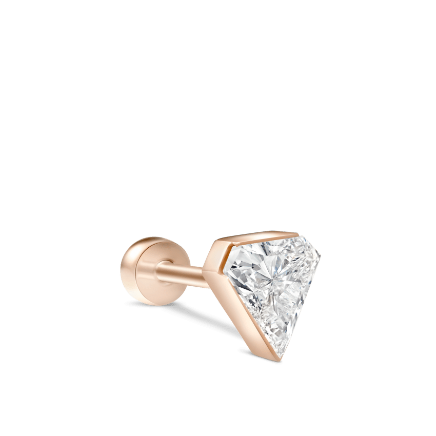 Invisible Set Silhouette Diamond Threaded Stud Earring