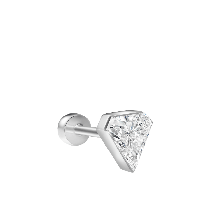 Invisible Set Silhouette Diamond Threaded Stud Earring
