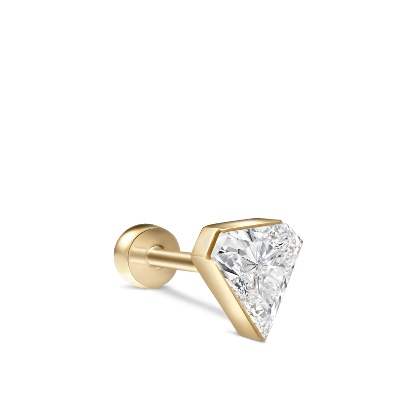 Invisible Set Silhouette Diamond Threaded Stud Earring With Titanium Backing