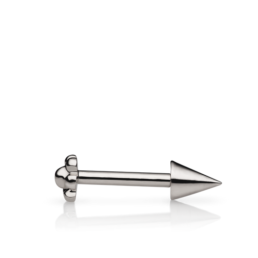 Short Spike Threaded Stud Earring With Titanium Backing
