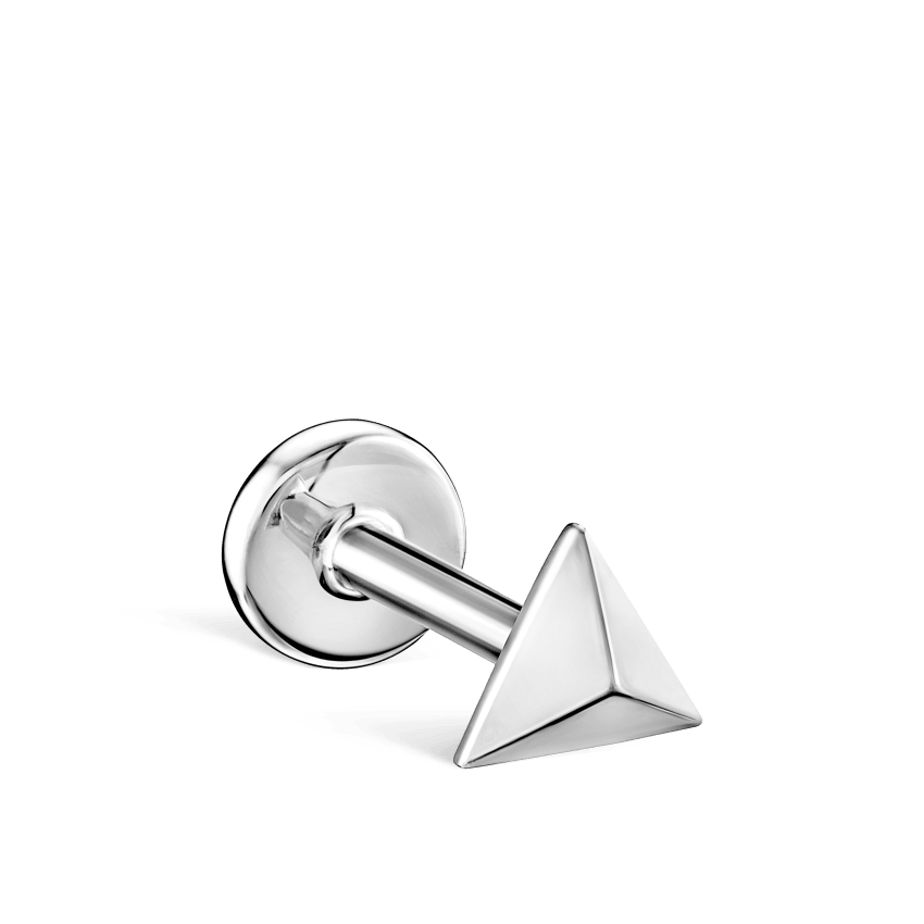 Faceted Triangle Threaded Stud Earring