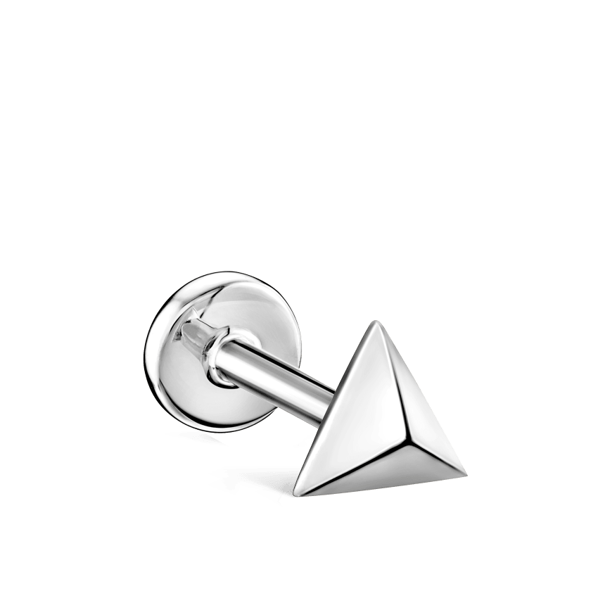 Faceted Triangle Threaded Stud Earring
