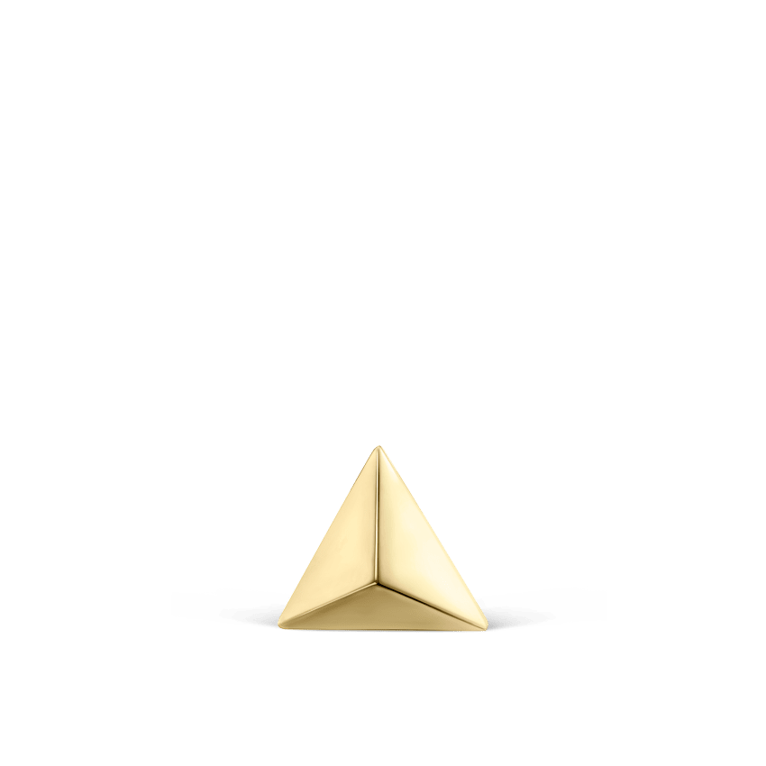 Faceted Triangle Threaded Stud Earring With Titanium Backing