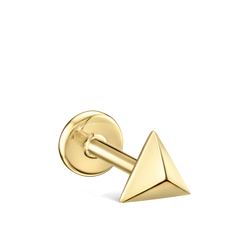 Faceted Triangle Threaded Stud Earring