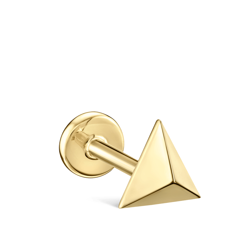 Faceted Triangle Threaded Stud Earring