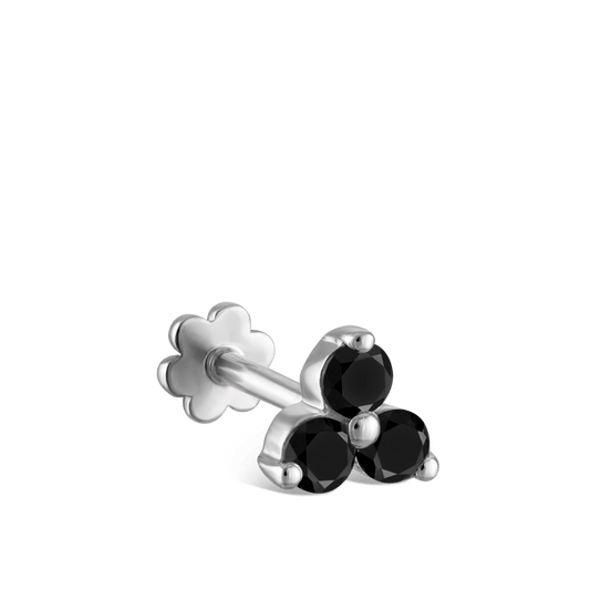 Black Diamond Trinity Threaded Stud Earring
