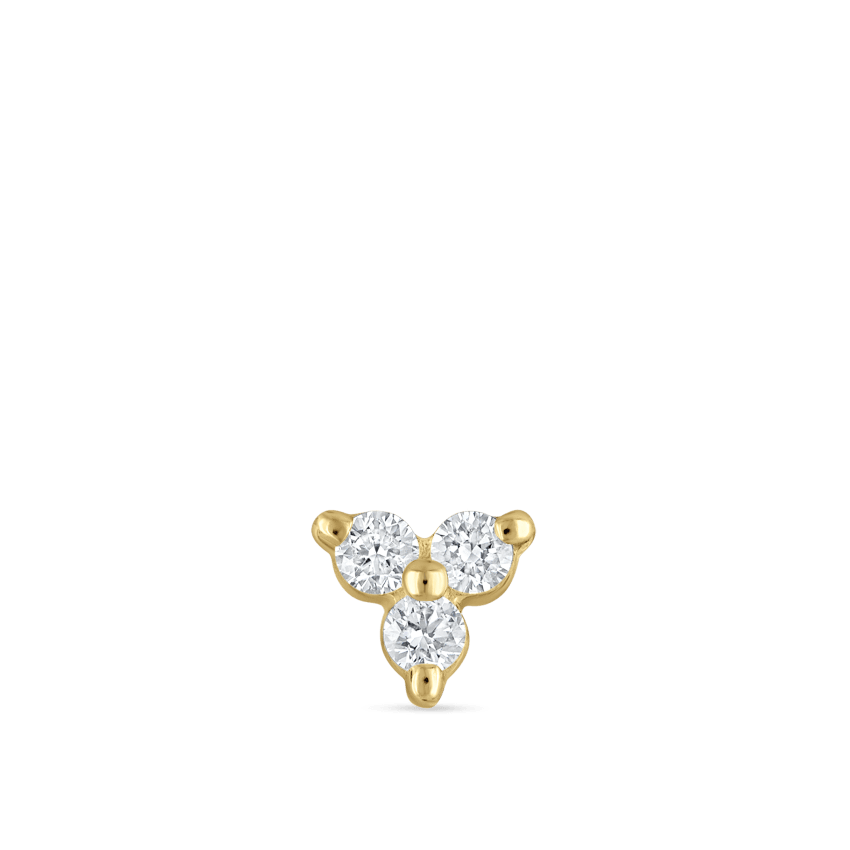 Diamond Trinity Threaded Stud Earring