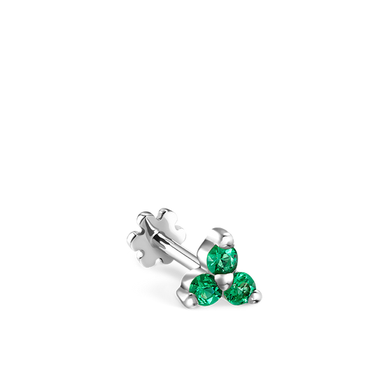 Emerald Trinity Threaded Stud Earring