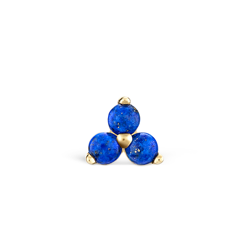 Lapis Trinity Threaded Stud Earring
