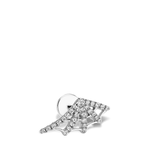 Diamond Web Threaded Stud Earring